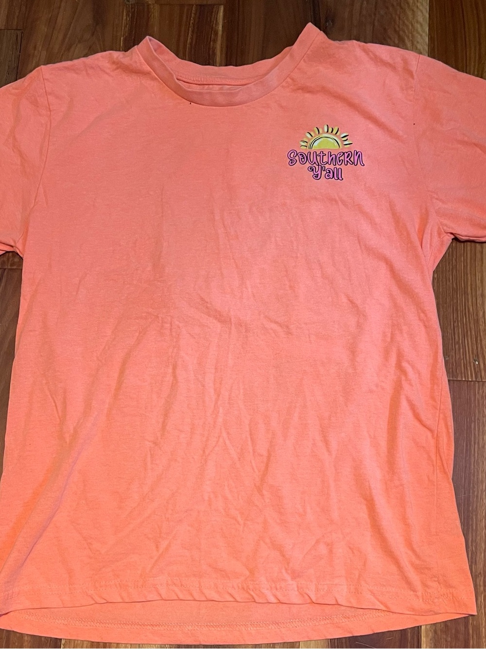 “Southern Y’all” Coral Pink Graphic Tee - Size L